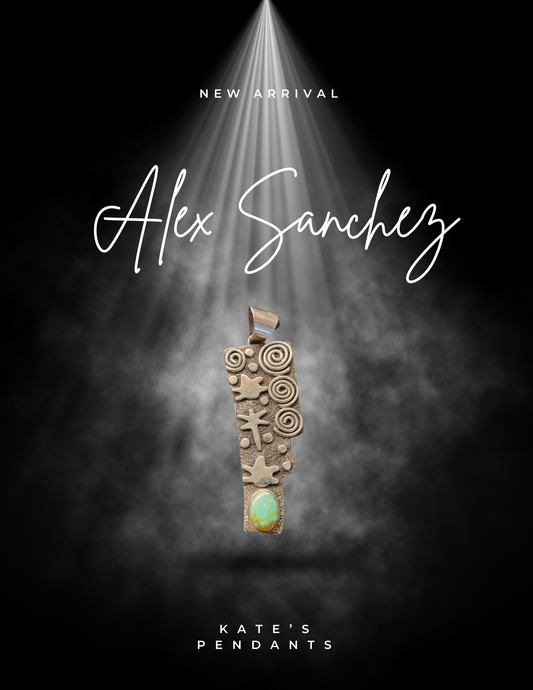 Alex Sanchez Sterling Silver Turquoise Pendant